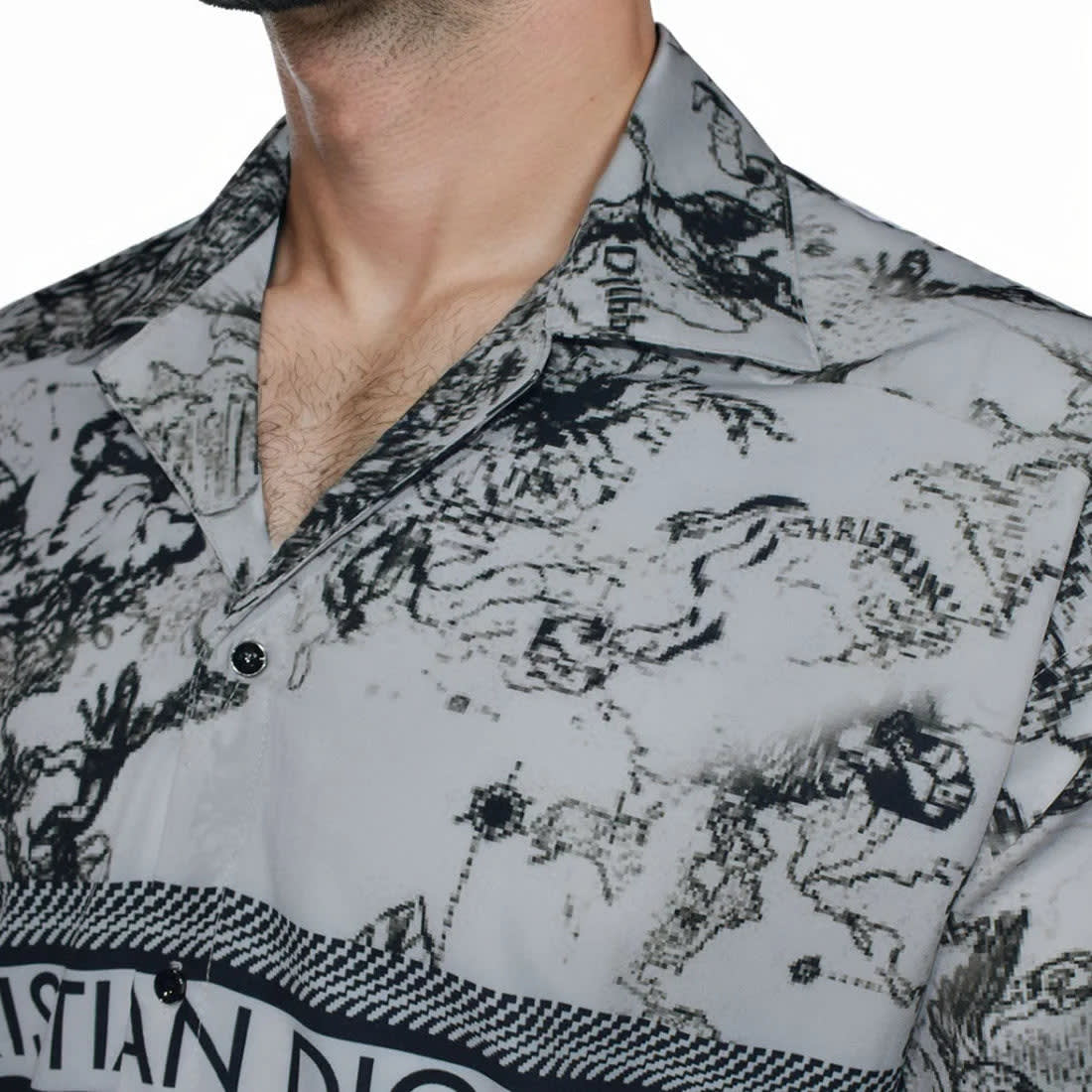 Christian Dior Black & White Premium Quality Jungle Printed Shirt-2