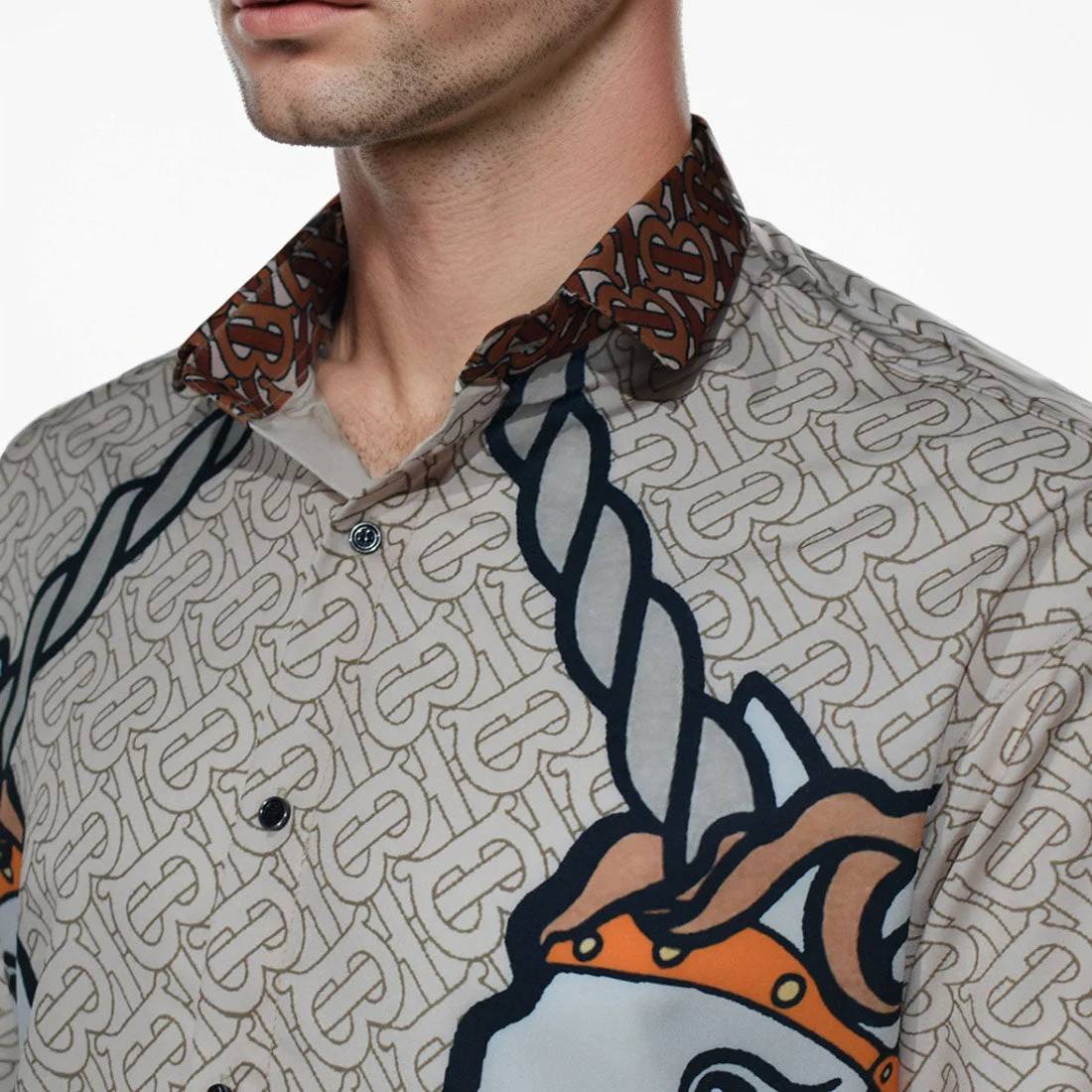 Burberry Unicorn and Monogram Printed Premium Quality Shirt-2
