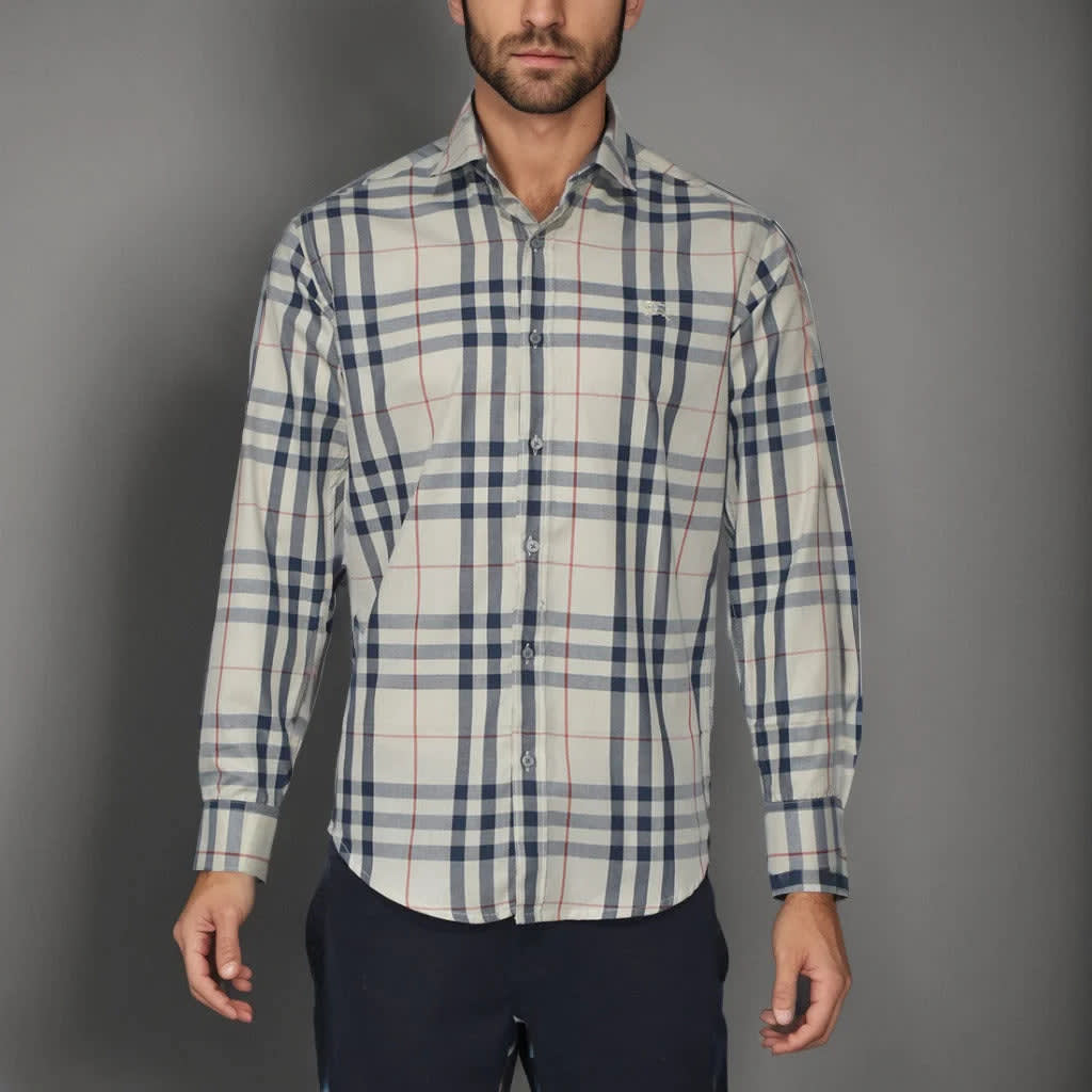 Burberry White Check Premium Quality Shirt-5