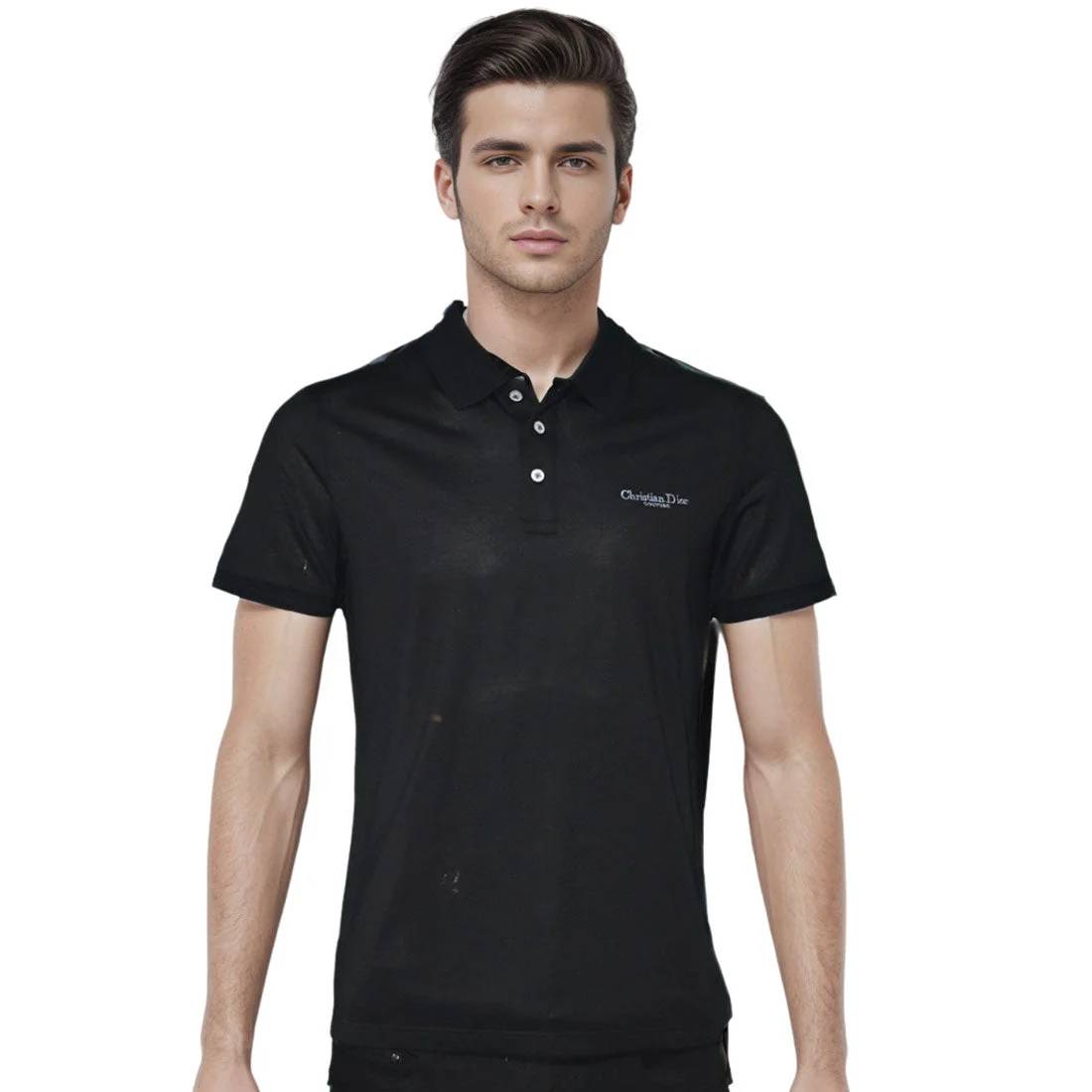 Christian Dior Embroidered logo Black Premium T-shirt-0