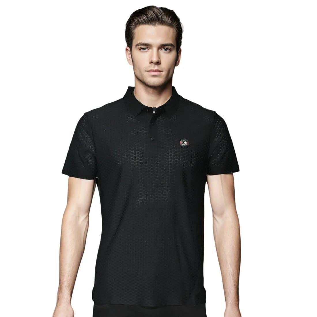 Gucci Embroidered logo Black Premium Polo T-shirt-0