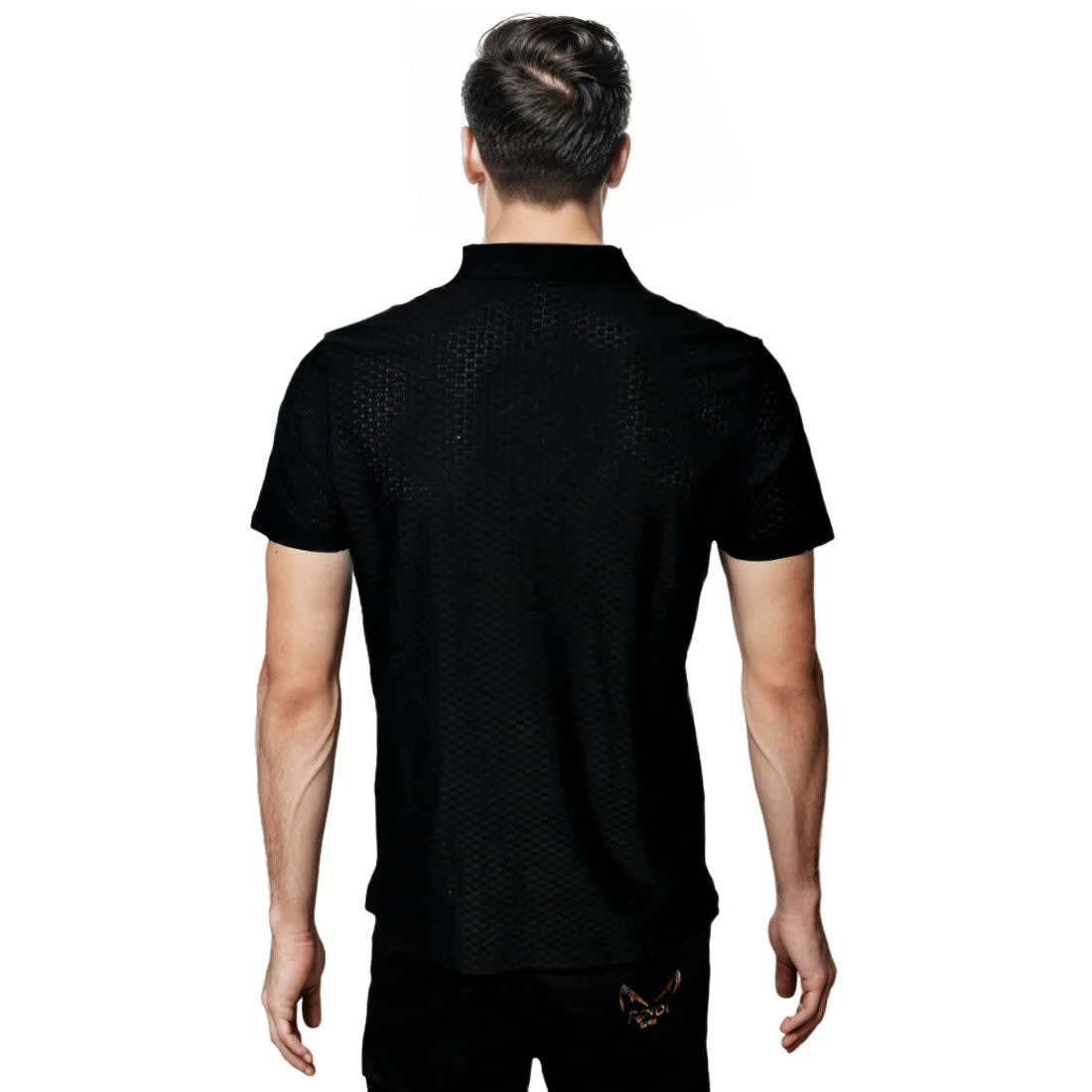 Gucci Embroidered logo Black Premium Polo T-shirt-1