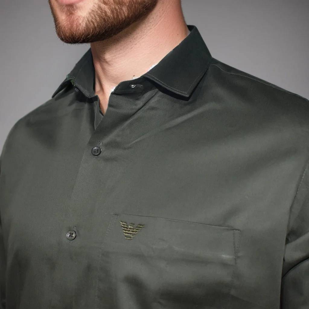 Giorgio Armani Seaweed Green Premium Quality Shirt-2