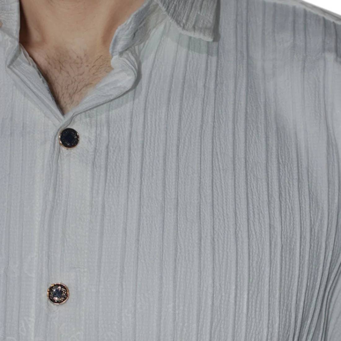 Dolce & Gabbana White Premium Quality Fabric Long Sleeve Shirt-3