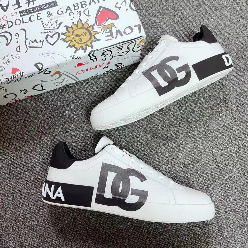 Dolce & Gabbana White & Black Premium Quality Sneakers-1