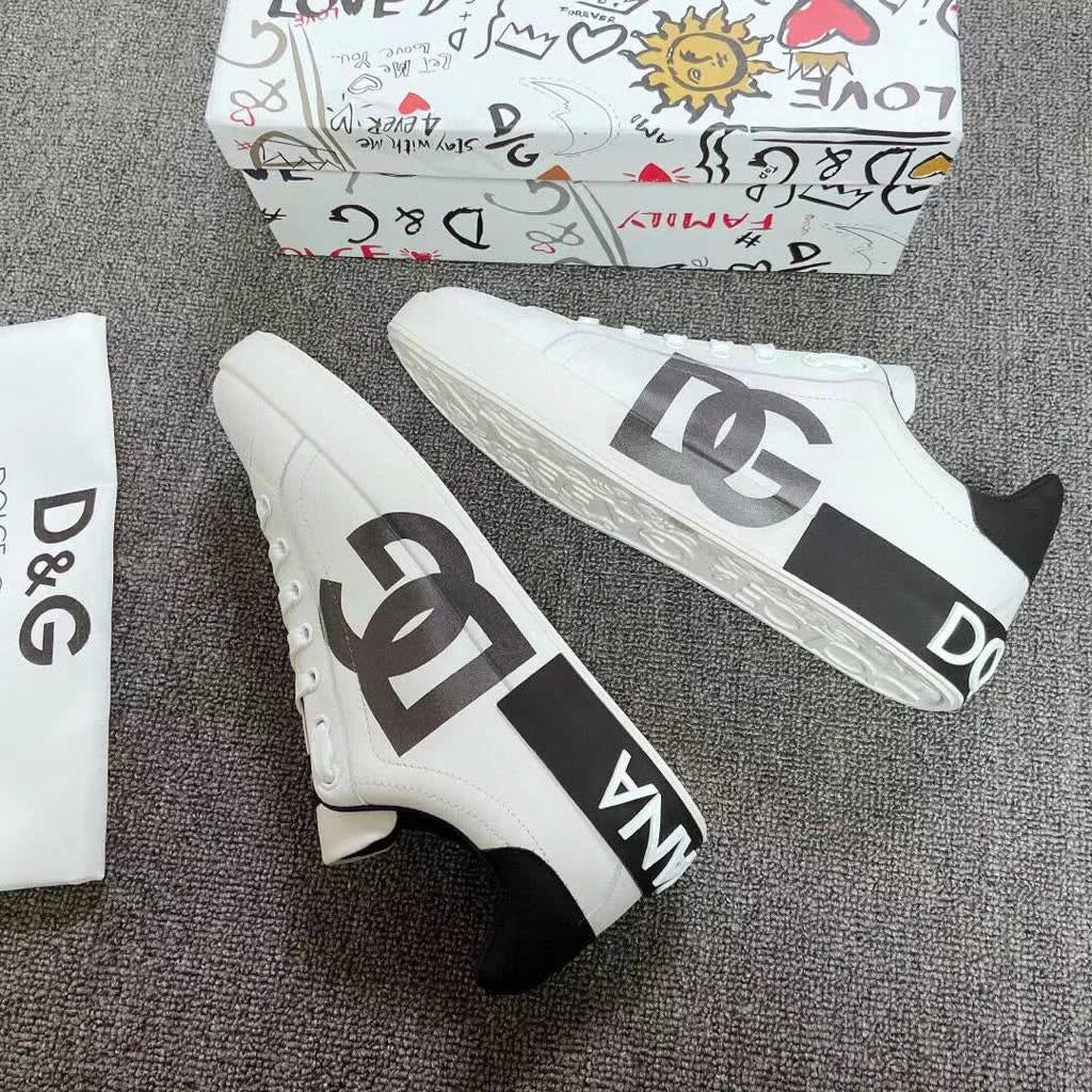 Dolce & Gabbana White & Black Premium Quality Sneakers-2