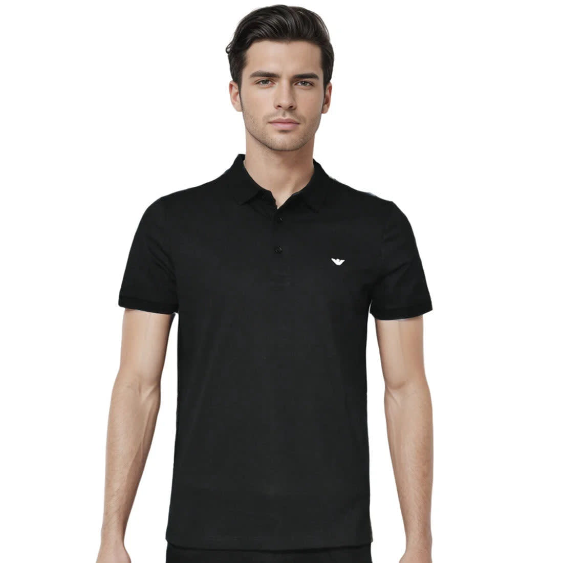 Emporio Armani Black Premium Quality Short Sleeve Polo T-shirt-0