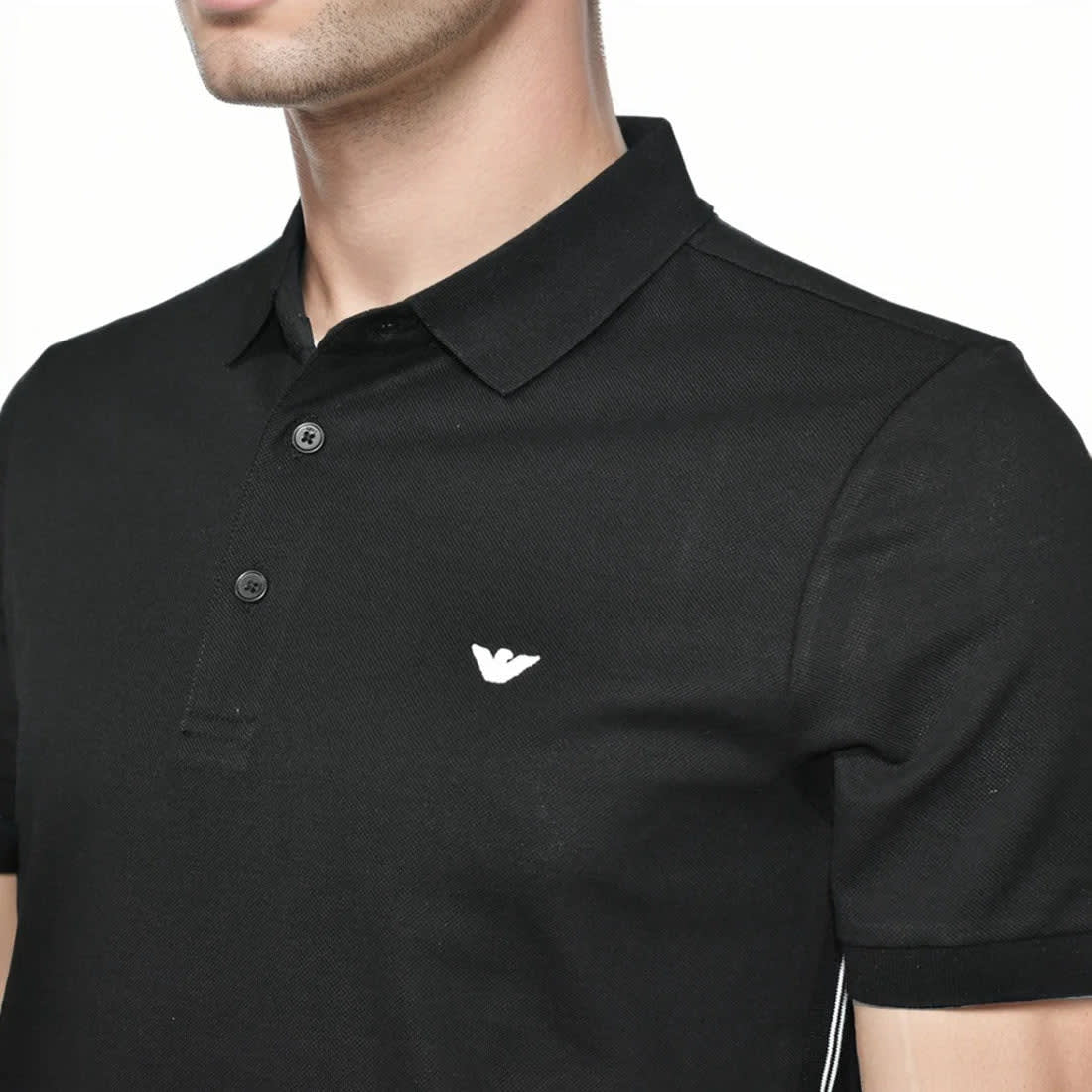 Emporio Armani Black Premium Quality Short Sleeve Polo T-shirt-2