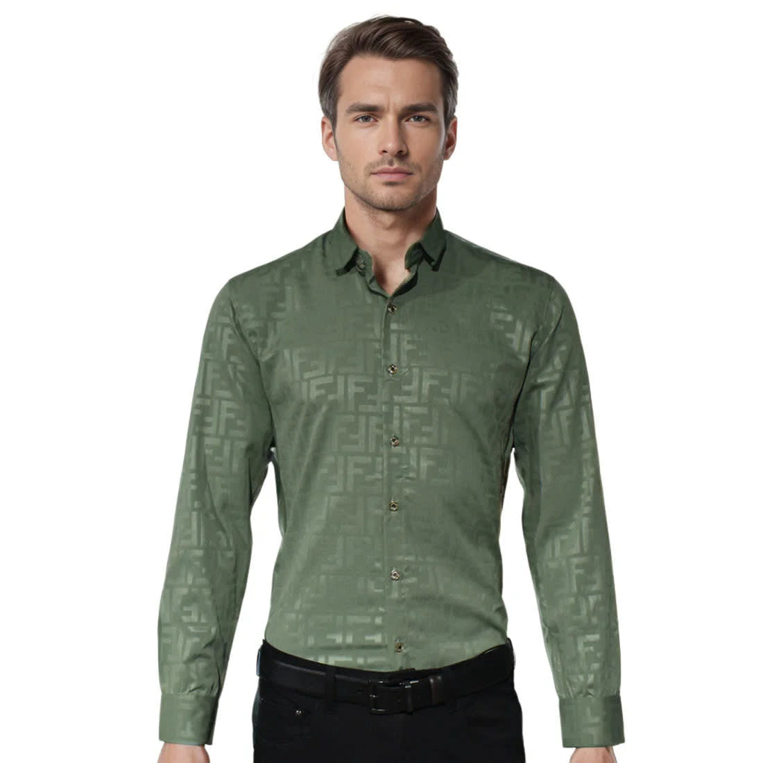 Fendi Green Premium Quality Designer Shirt-0