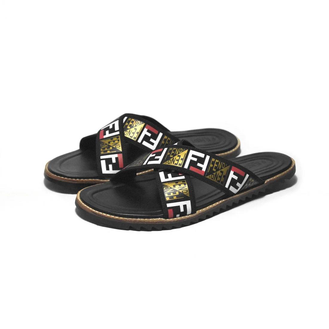 Fendi Black Premium Quality Men's Flip-Flops-0