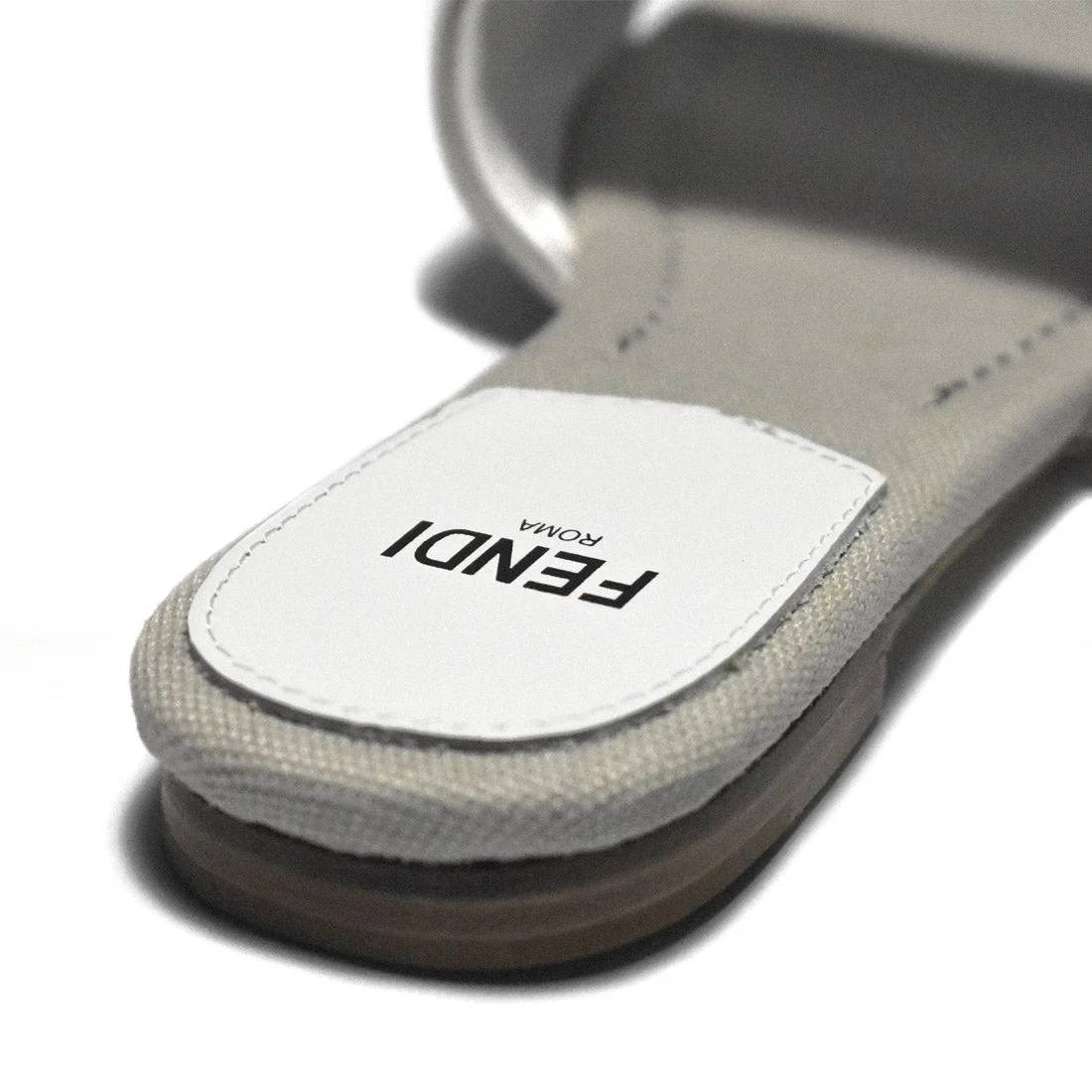 Fendi Grey and White Premium Flat Sandals-4