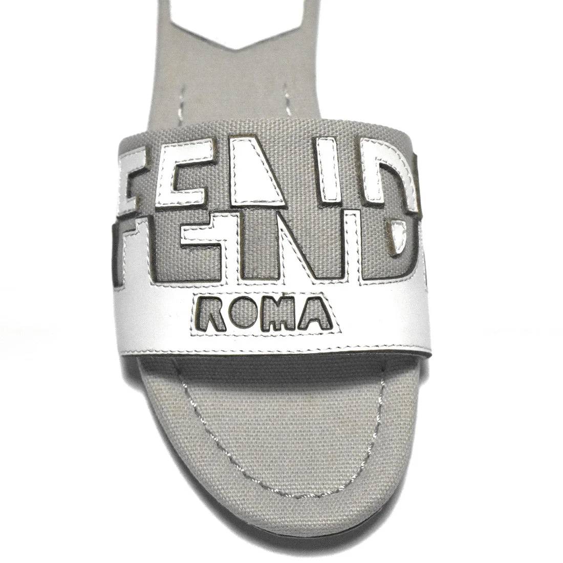 Fendi Grey and White Premium Flat Sandals-3