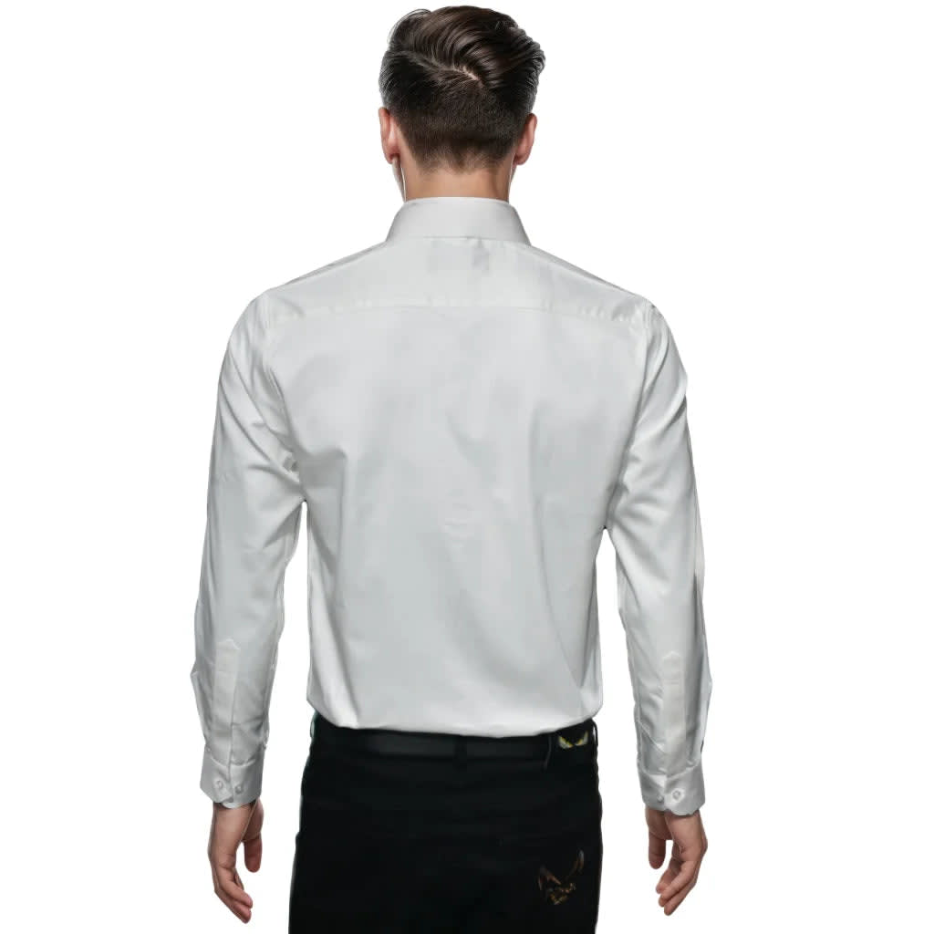 Emporio Armani White Premium Quality Flocking Text On Pocket Shirt-1
