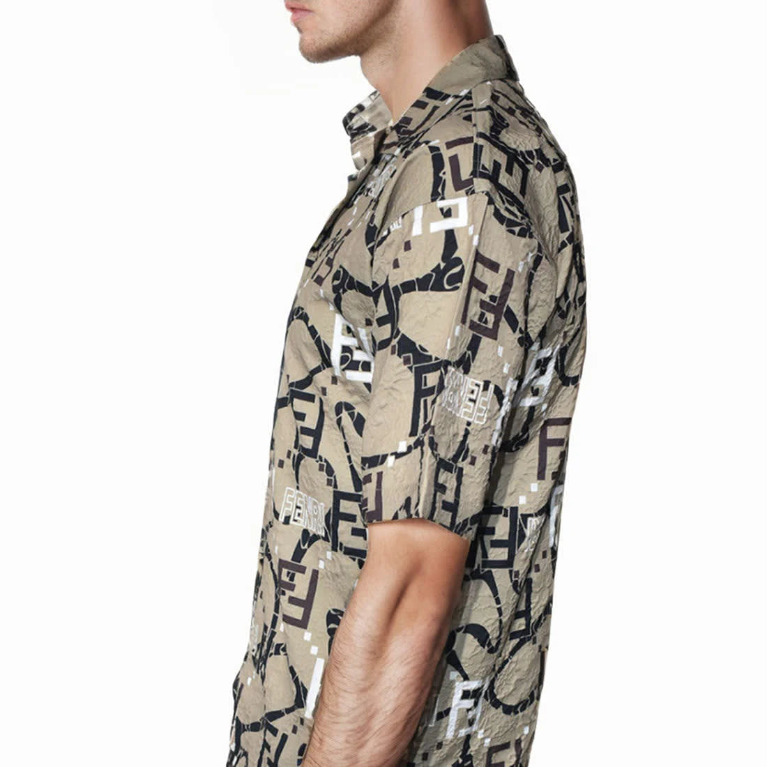 Fendi Brown Premium Quality Designer Shirt-3