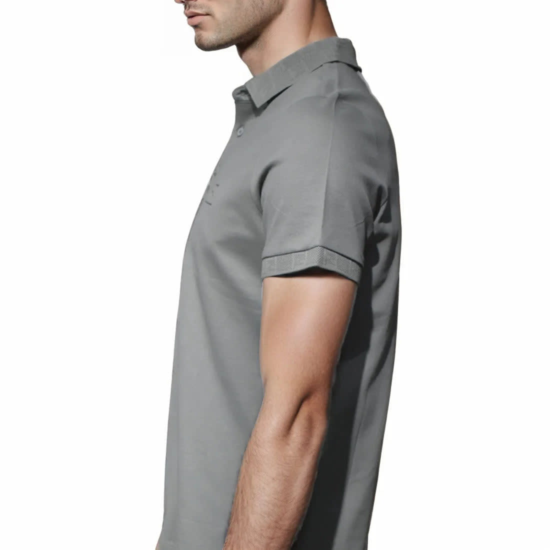 Fendi Embossed Logo Grey Premium Quality T-shirt-3