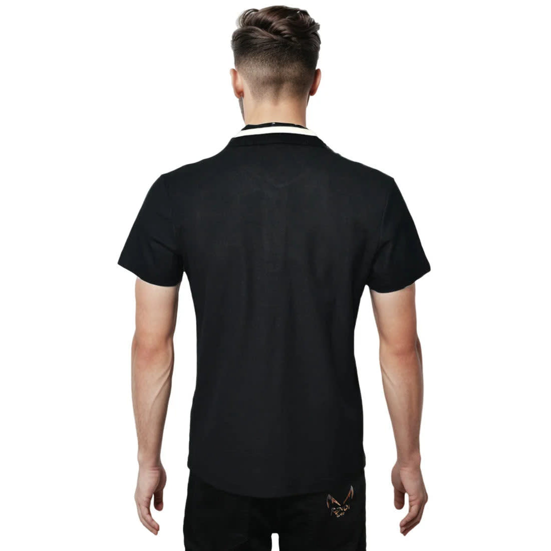 Salvatore Ferragamo Embroidered logo Black Polo T-shirt-1