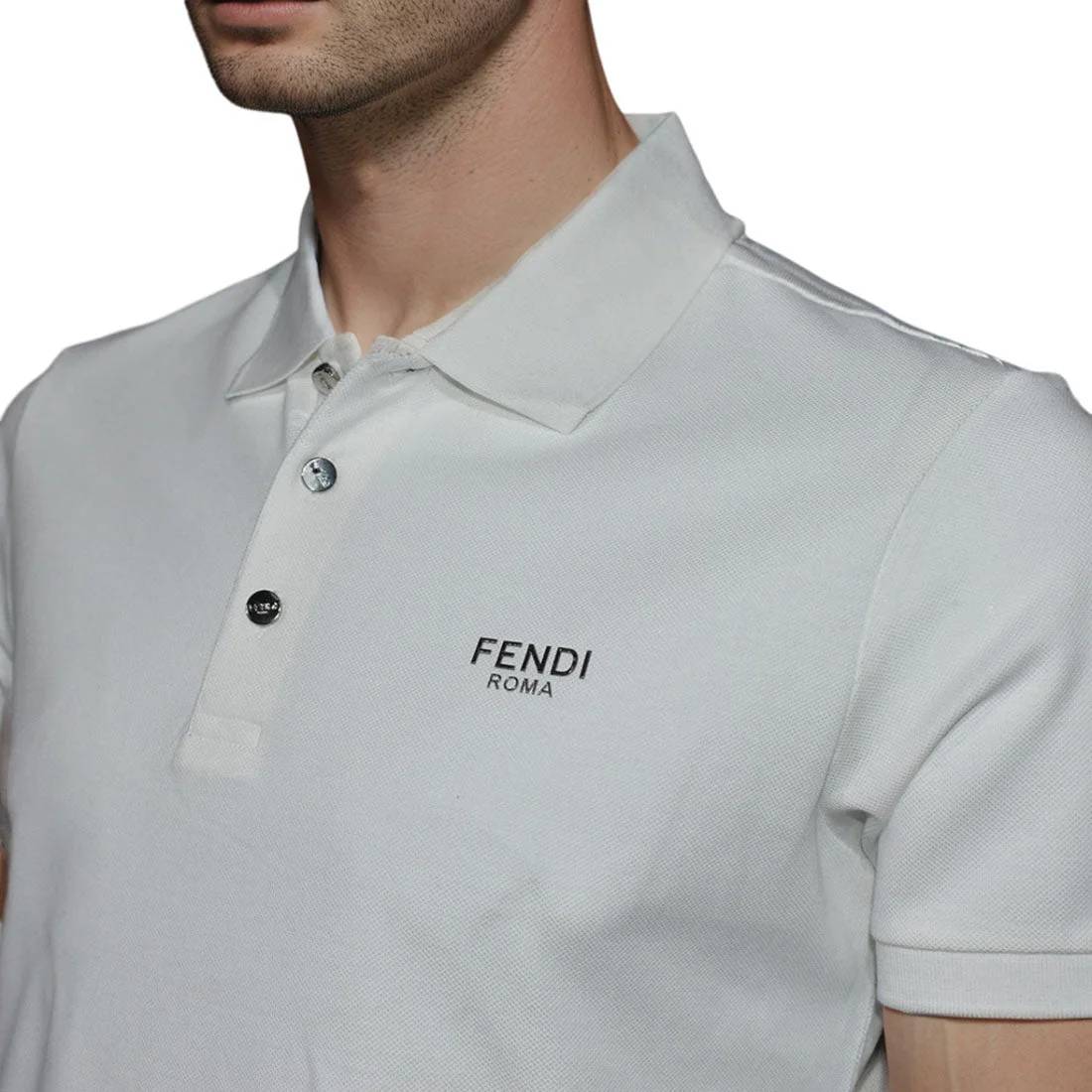 Fendi White Premium Quality T-shirt-2
