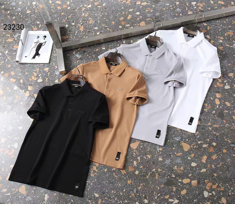 Fendi Embroidered logo Brown Premium Polo T-shirt-1