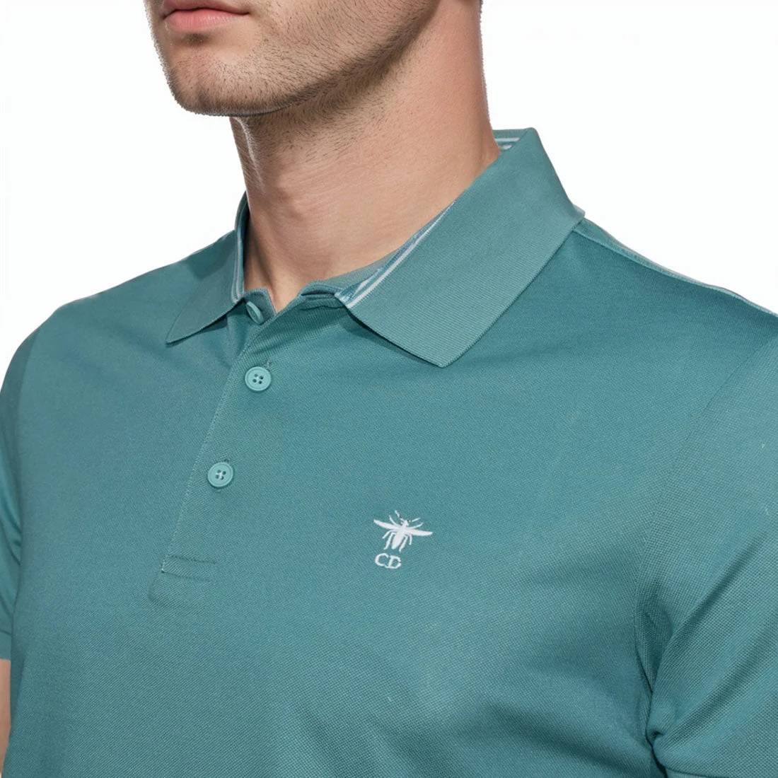 Christian Dior Bee Embroidered Blue Premium Polo T-shirt-2