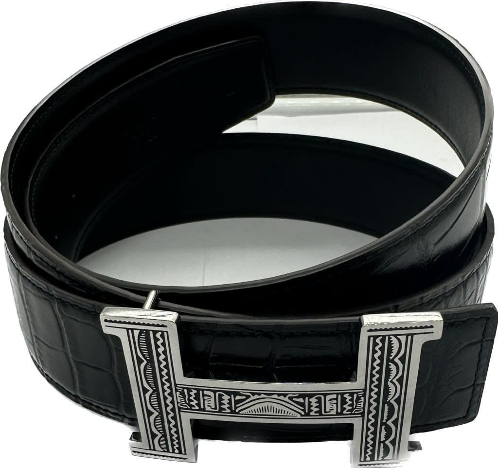 Hermes Black Premium Quality Leather Belt-0