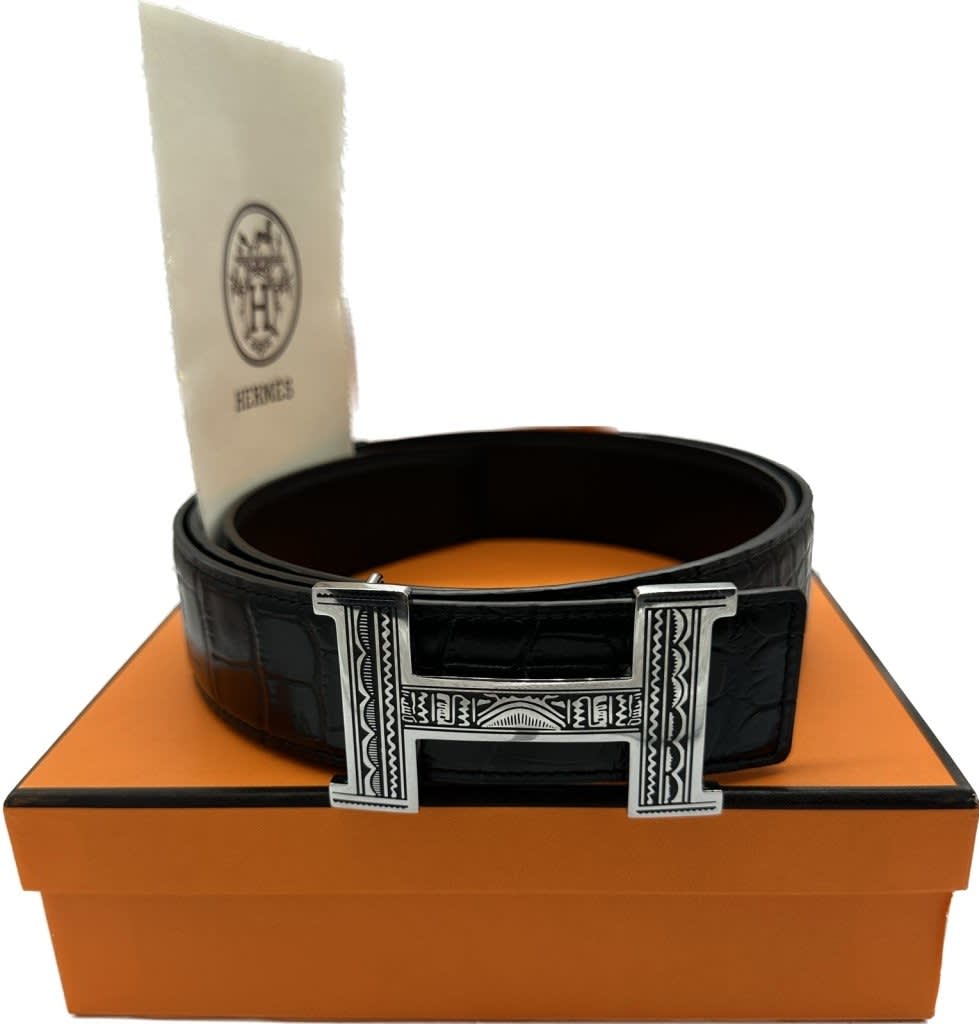 Hermes Black Premium Quality Leather Belt-3