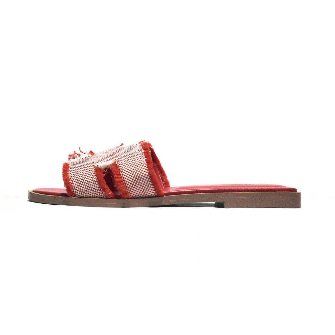 Hermes Red Premium Quality Women's Flat Sandals-1