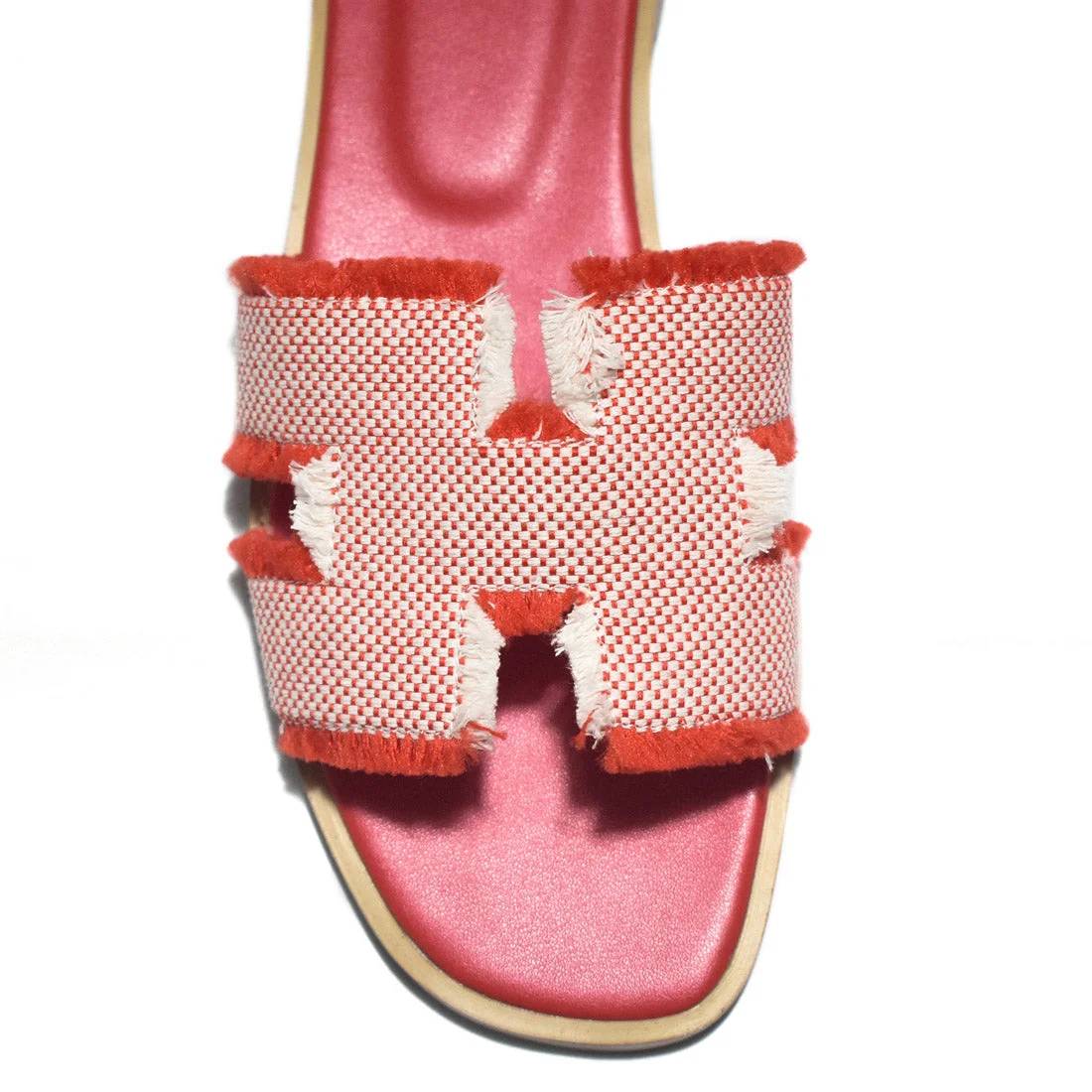 Hermes Red Premium Quality Women's Flat Sandals-3