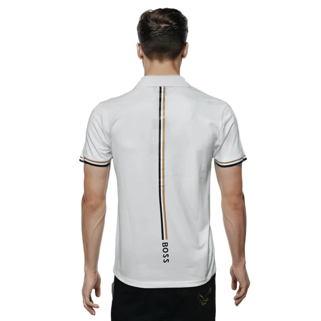 Boss White Premium Quality Short Sleeve Polo T-shirt-1