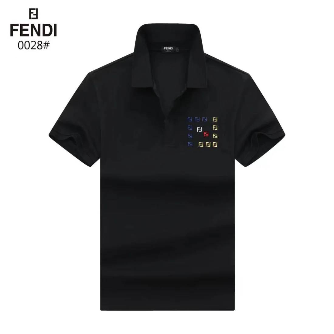 Fendi Embroidered logo Black Premium Quality T-shirt-6