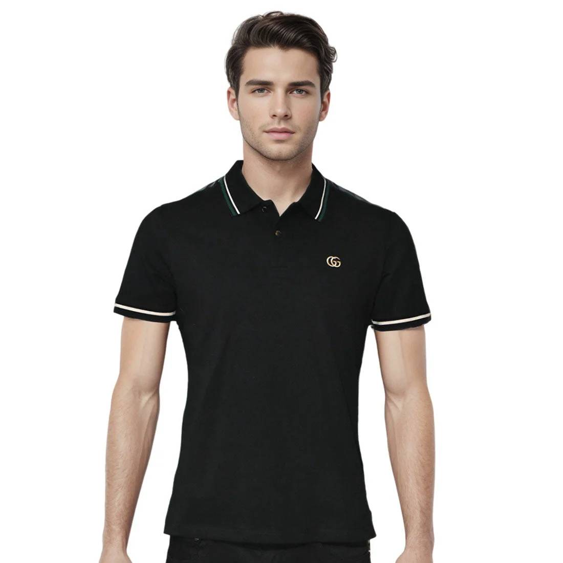 Gucci Embroidery Logo Black Premium T-shirt-0