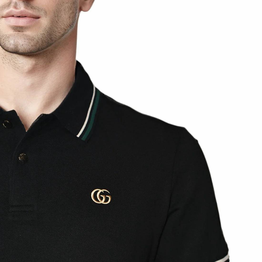 Gucci Embroidery Logo Black Premium T-shirt-4