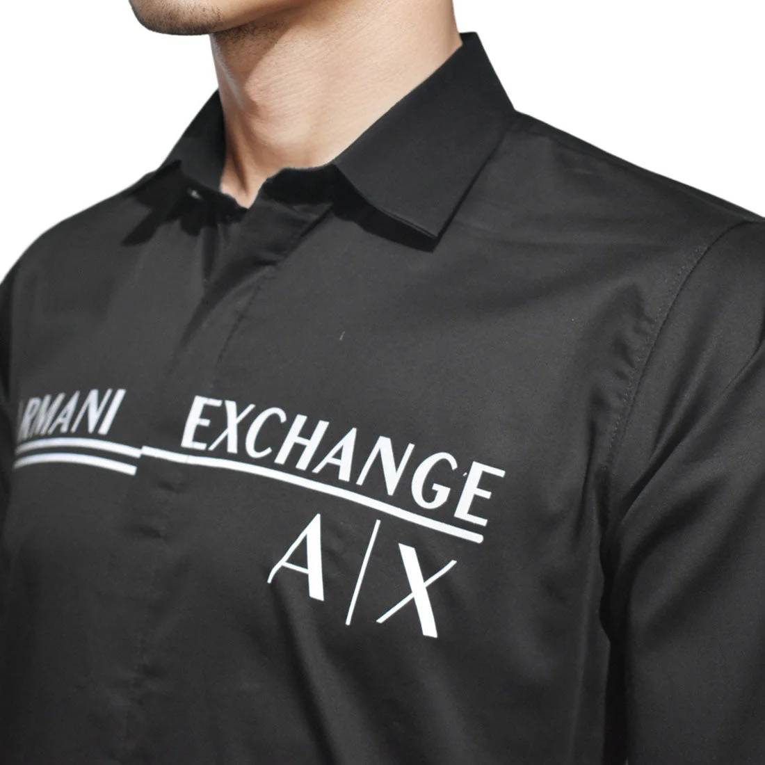 Armani Exchange Printed Black Premium Quality Shirt-2