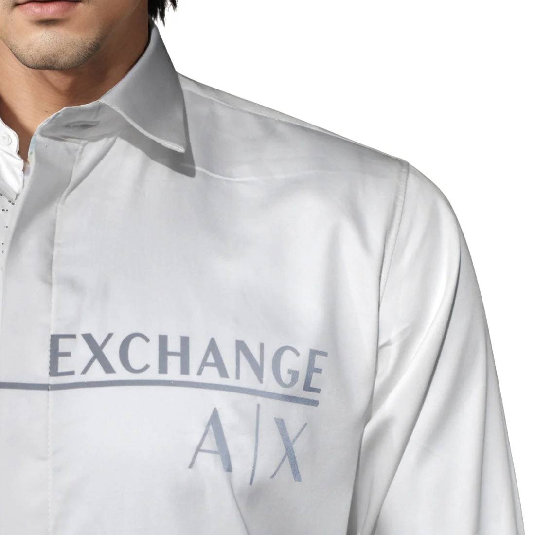 Armani Exchange Printed White Premium Quality Men's Shirt-5