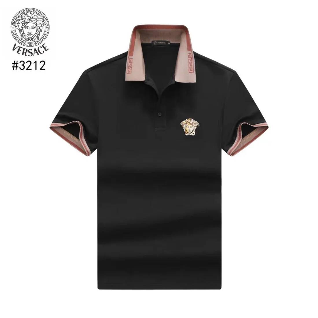Versace Embossed logo Black Premium Polo T-shirt-5