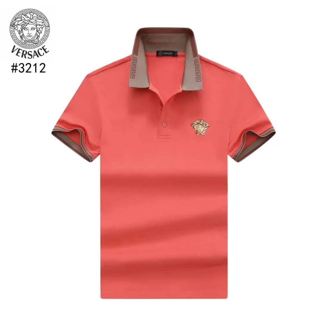 Versace Embossed logo Red Premium Polo T-shirt-6