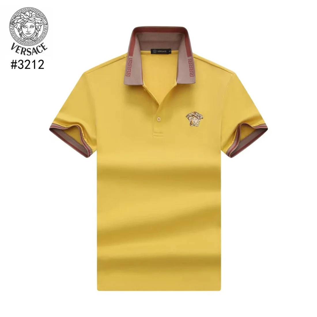 Versace Embossed logo Yellow Premium Polo T-shirt-6