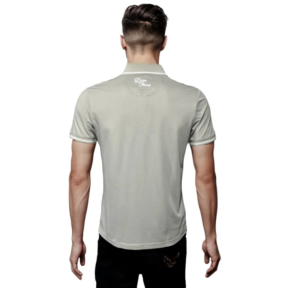 Dior Logo Print Olive Grey Premium Quality T-shirt-1