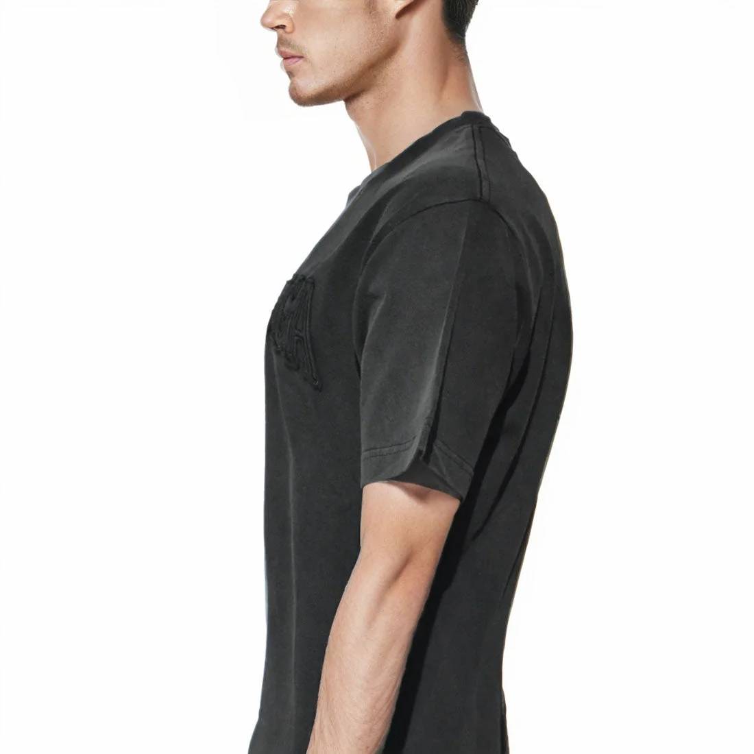 Balenciaga Embossed Print Black Premium T-shirt-3