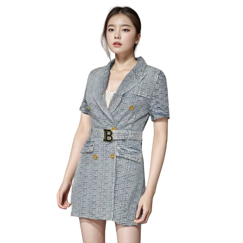 Balmain Blue Premium Quality Dress-1