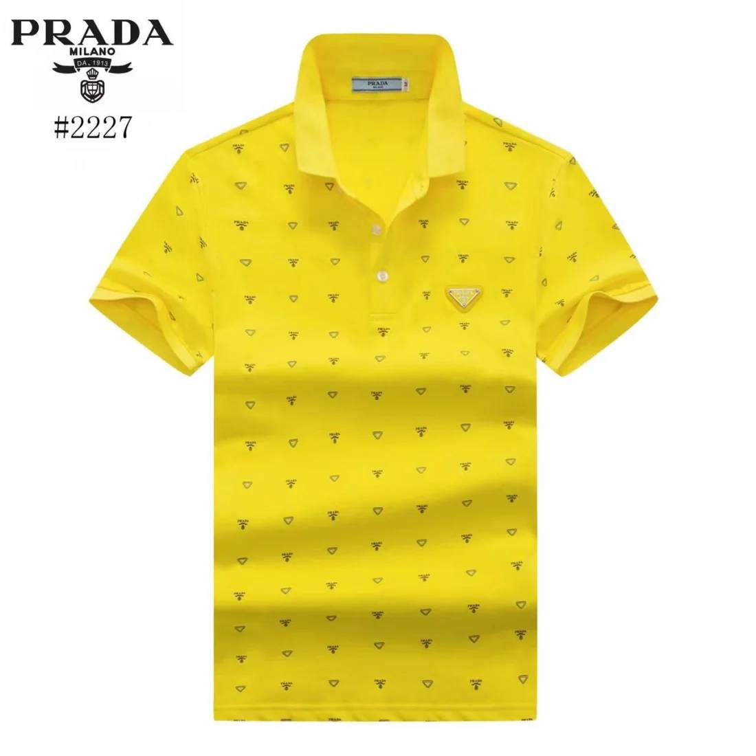 Prada Yellow Premium Quality Polo Tees-0