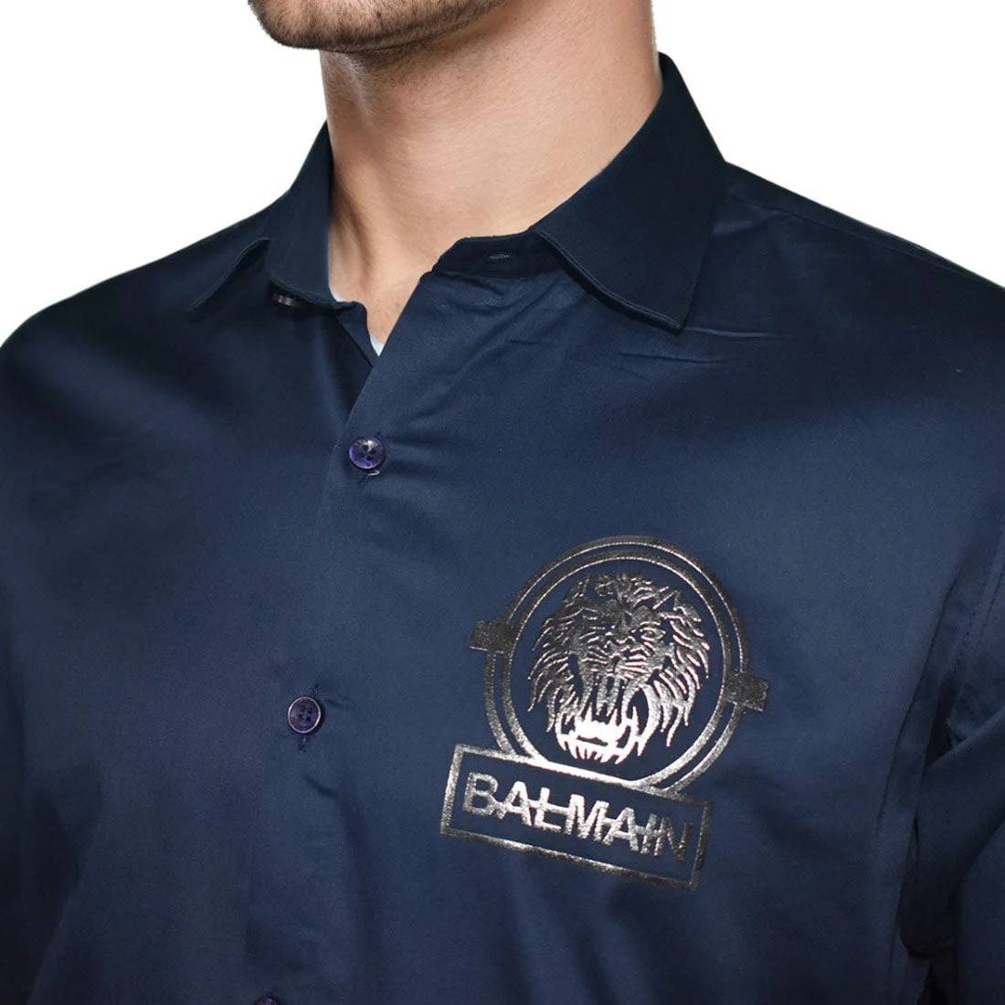 Balmain Paris Navy Blue Premium Quality Shirt-3
