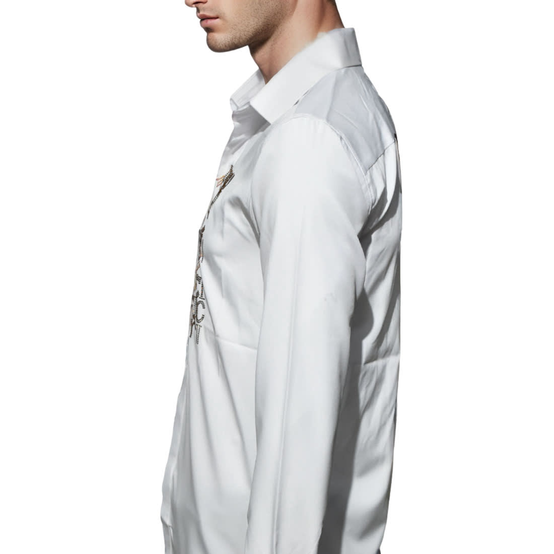 Gucci White Glitter Stone Shirt-2