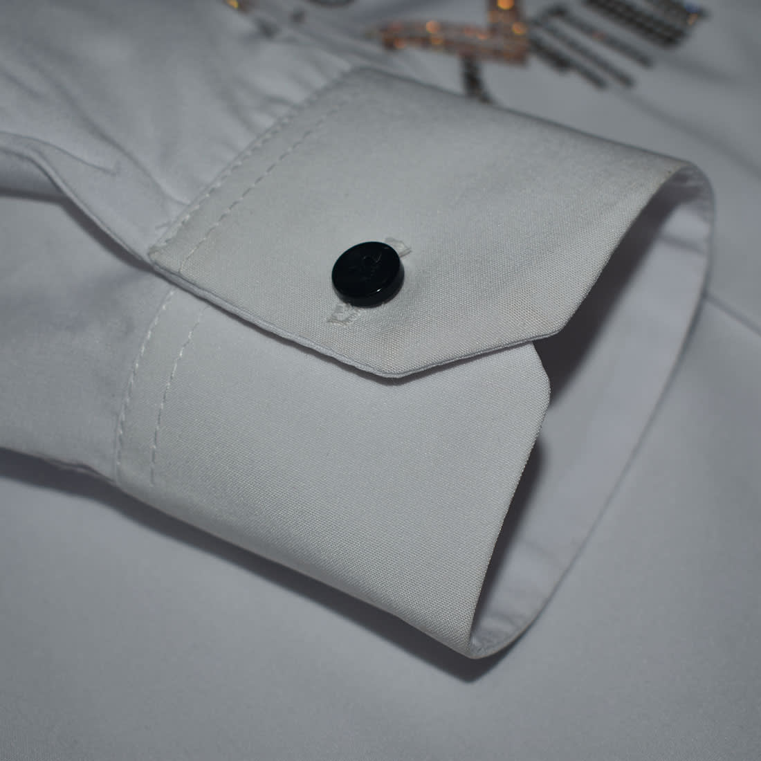 Gucci White Glitter Stone Shirt-5