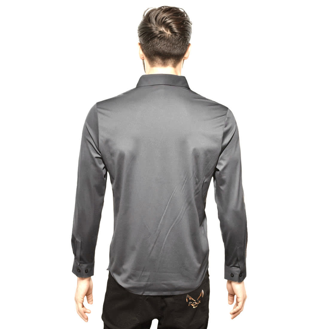 Giorgio Armani Embroidered Logo Grey Premium Shirt-1