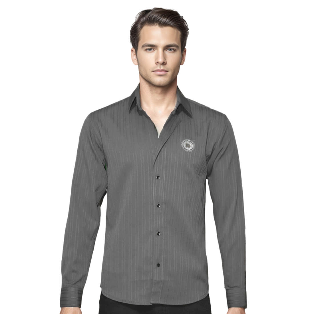Dior Grey Premium Quality Long Sleeve Shirt-0