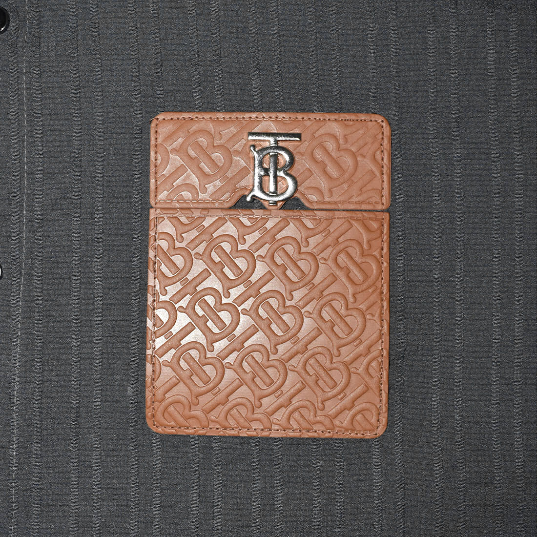 Burberry Embossed Pocket Logo Grey Premium Quality Shirt-3