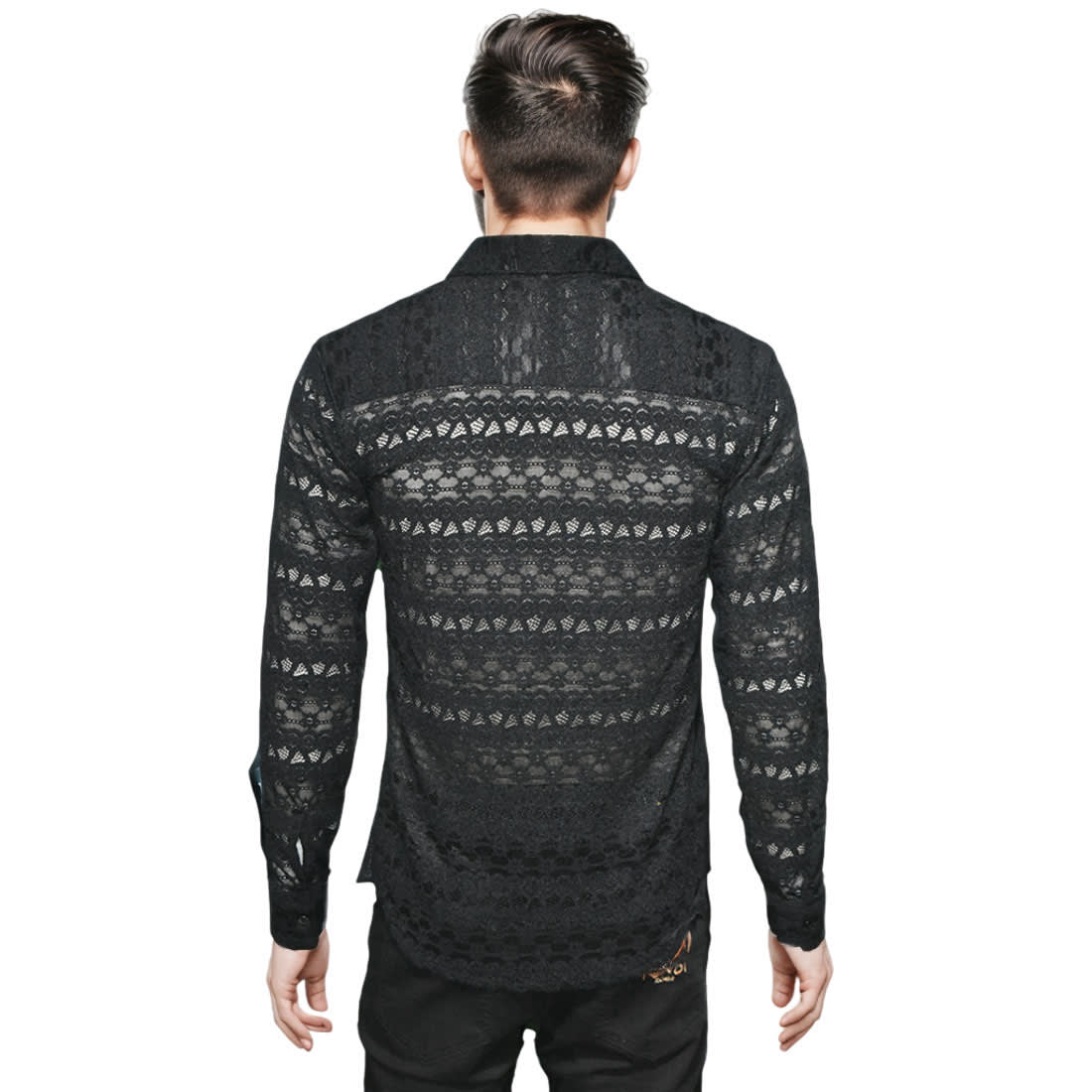 Gucci Black Premium See-through Men's Shirt-1