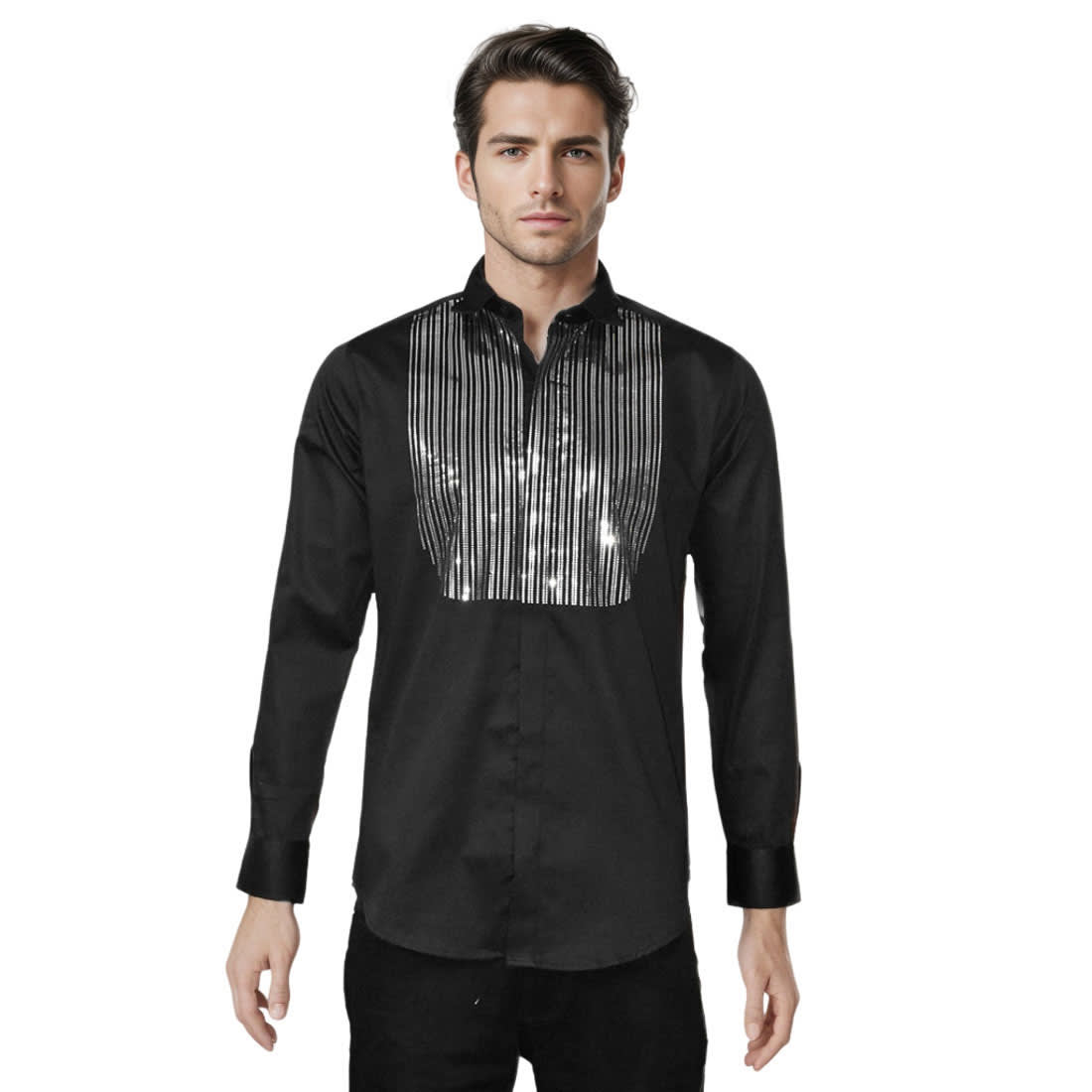 Armani Exchange Black Premium Quality Tuxedo Shirt-6
