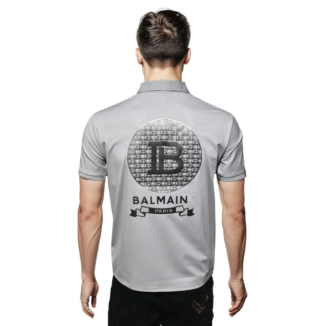 Balmain Grey Premium Quality T-shirt-1