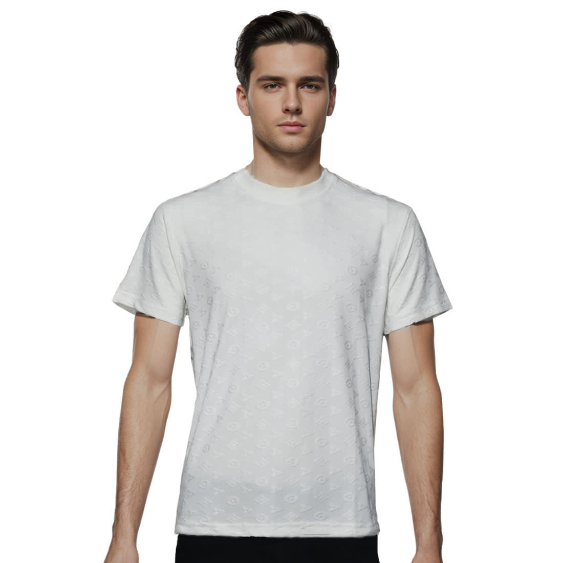 Louis Vuitton White Premium Quality Half Sleeve T-shirt-0